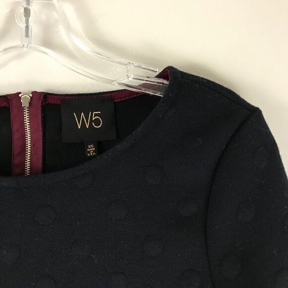 W5 ¾ sleeve navy blue polka dot sweater - Picture 4 of 10